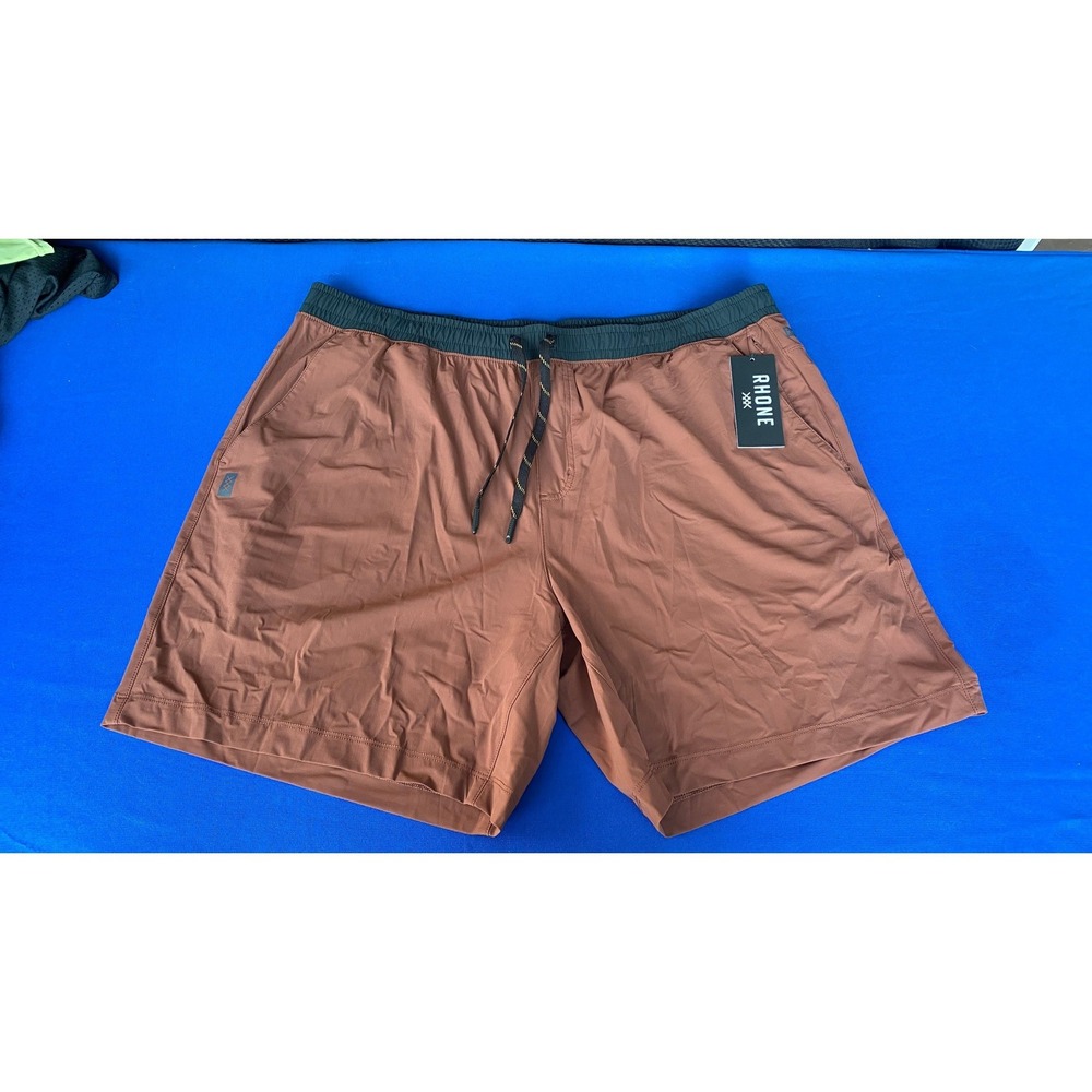 Rhone Mens Athletic Shorts XXL Rust Brown Moisture Wicking Performance NWT